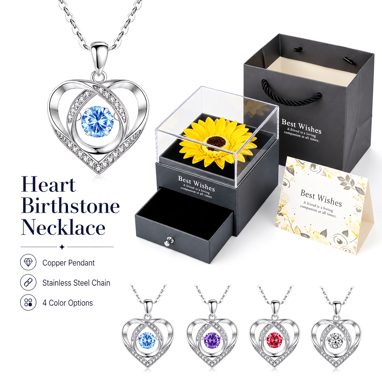 Women's Silvery Intertwined Double Heart Pendant Necklace